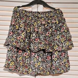 NOBO No Boundaries Layered Playful Floral Skirt Girls Size Medium 7-9